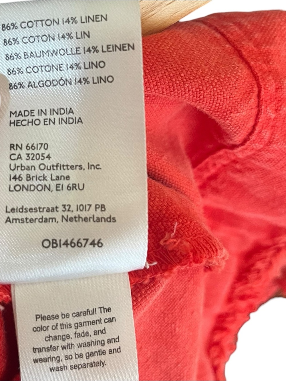 Anthro Pilcro Flutter Sleeve Midi Dress Medium Red Cotton Linen - Picture 14 of 15